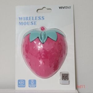 Vivitar Pink Strawberry Wireless Mouse